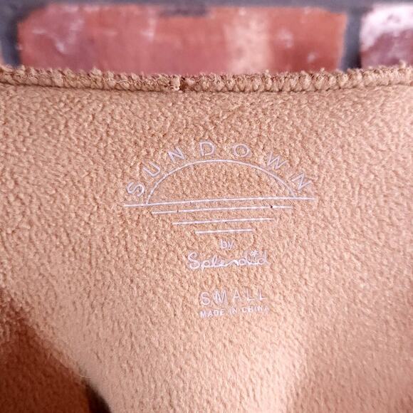 Sundown by Splendid Ashley Cropped Drop Shoulder Teddy Fleece Pullover Women's S - Picture 7 of 7